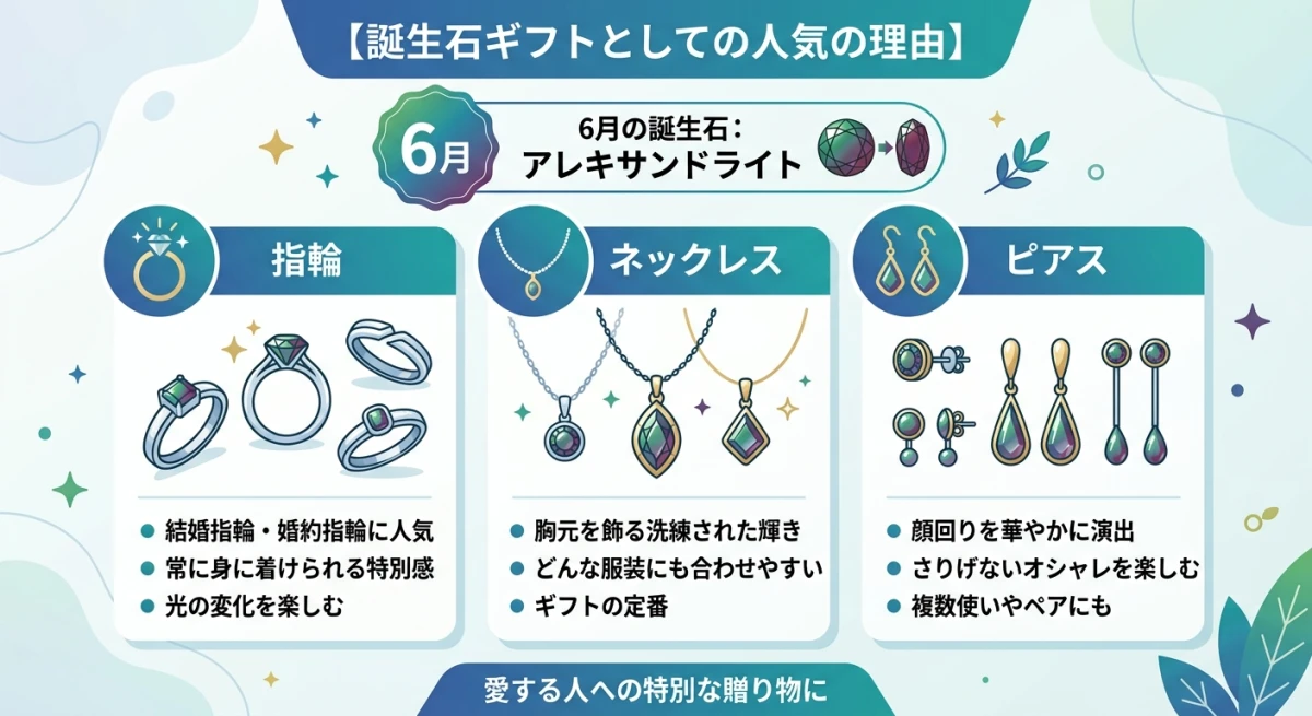 6月の誕生石アレキサンドライト