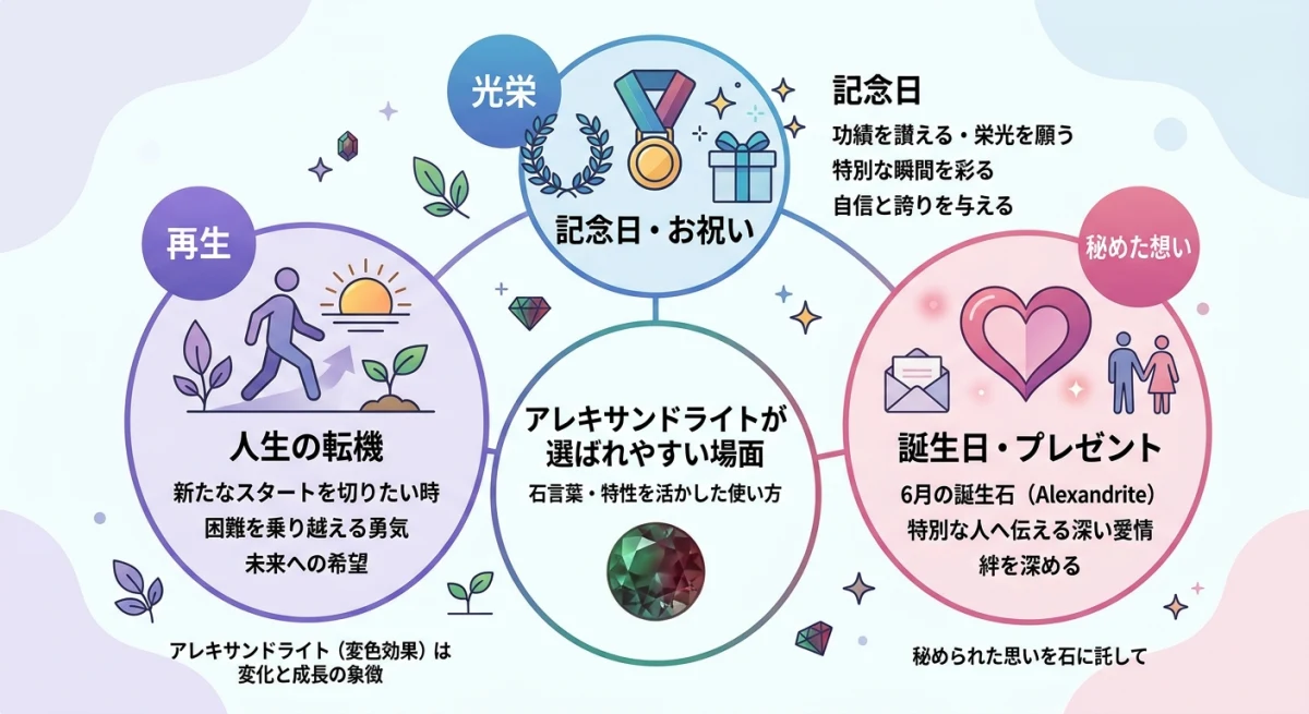 アレキサンドライトの石言葉とギフト