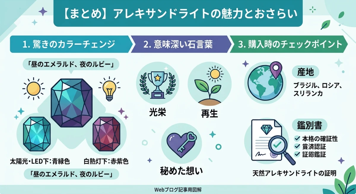 アレキサンドライトの魅力を3つのポイント