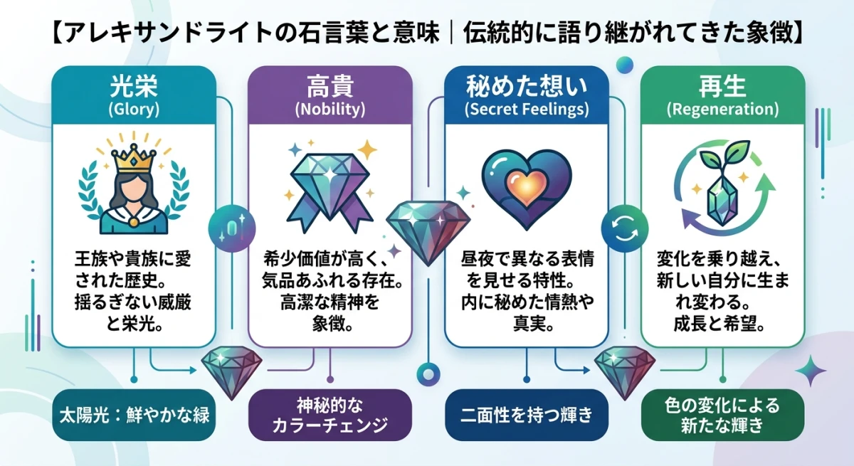 アレキサンドライトの石言葉とその意味