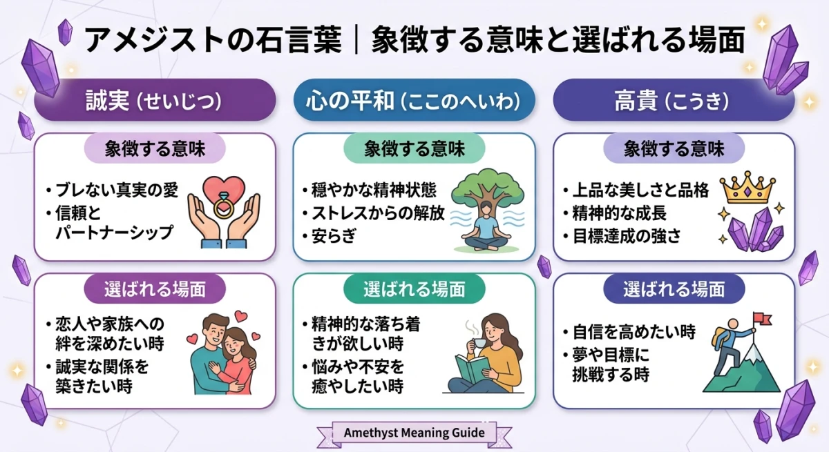 アメジストの石言葉と、それが選ばれる場面