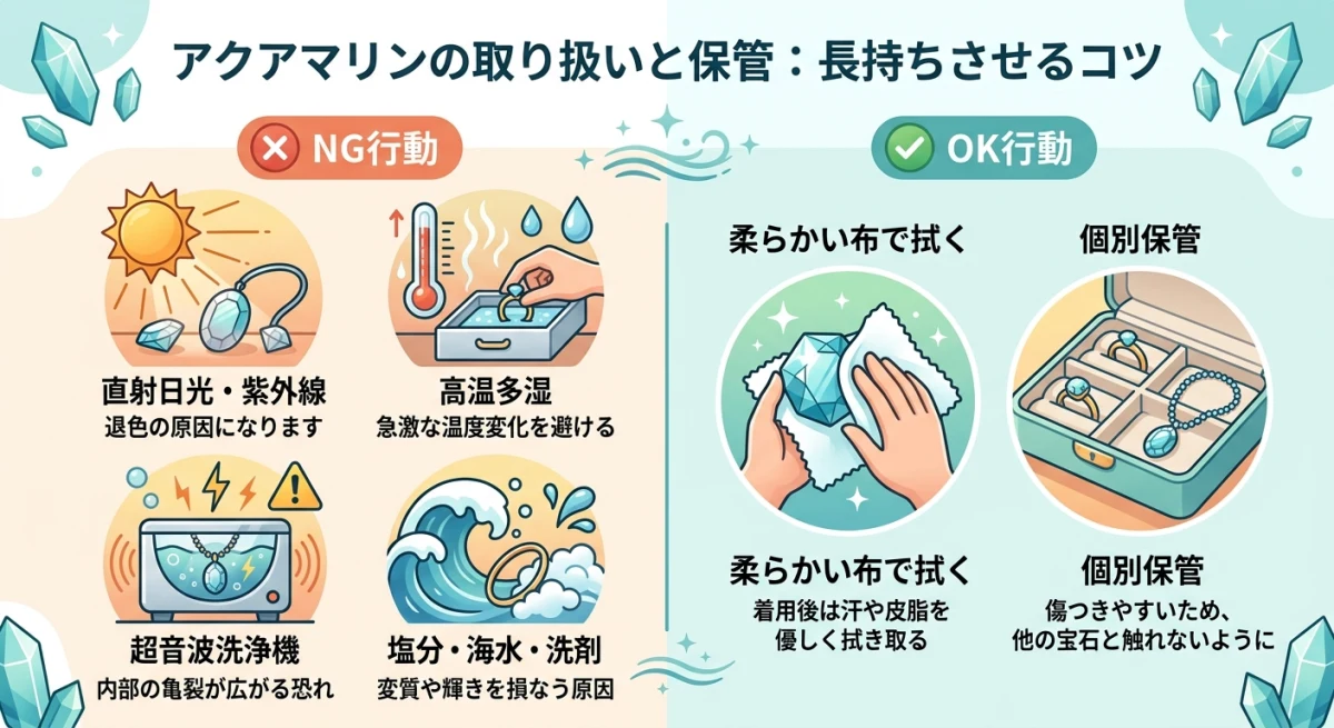 アクアマリンの取り扱いにおけるNG行動