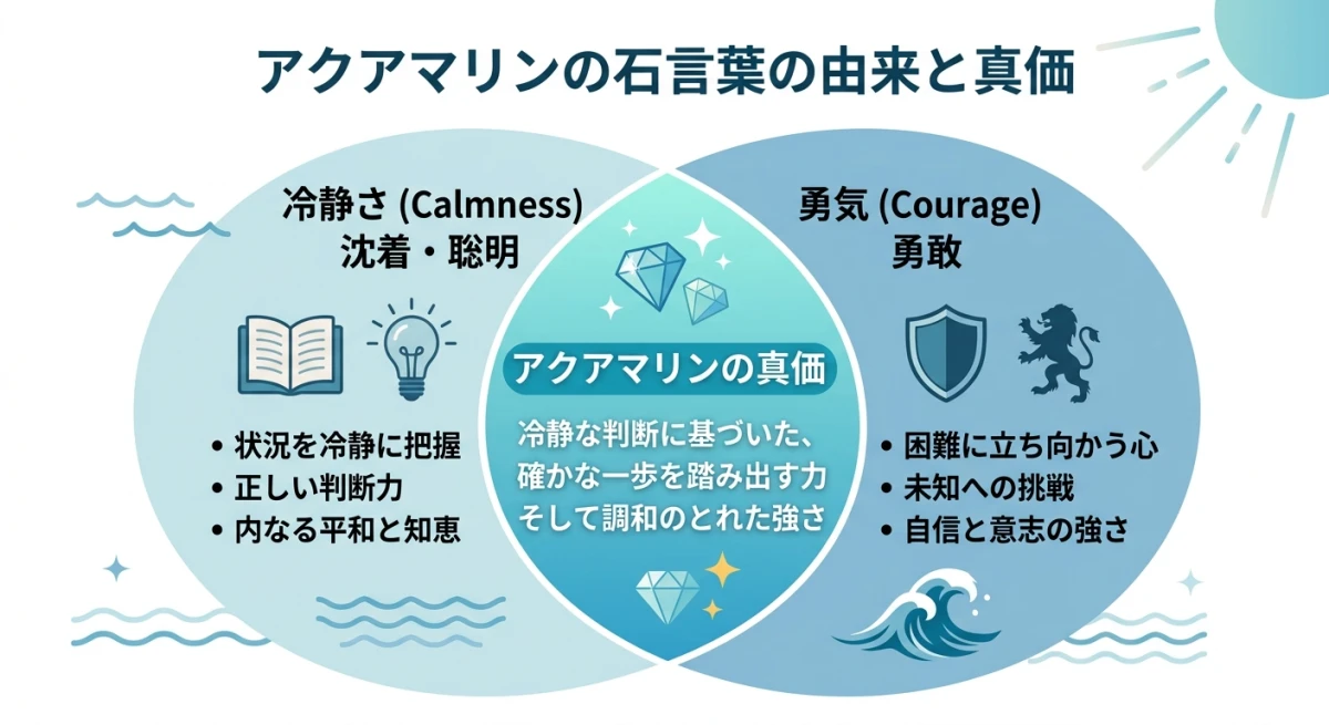 アクアマリンの石言葉を形成する概念図。