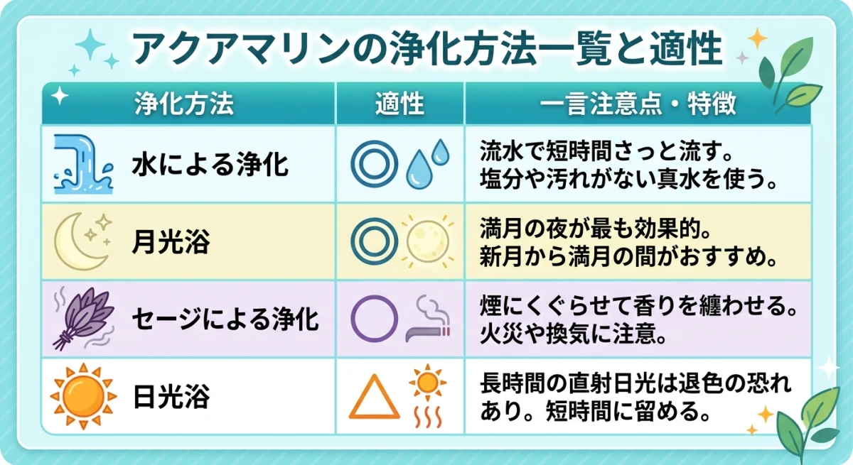 アクアマリンの浄化方法