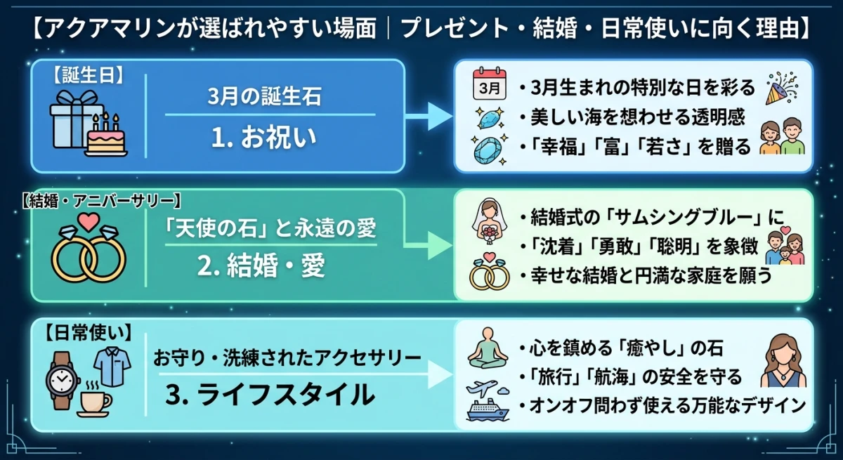 アクアマリンが選ばれる場面と理由