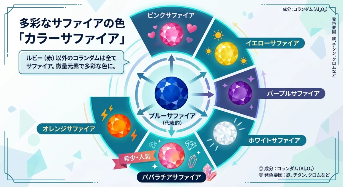 サファイアの多様なカラーバリエーション