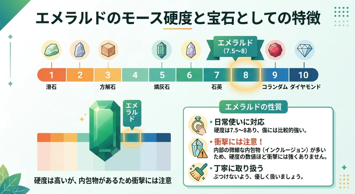 エメラルドのモース硬度