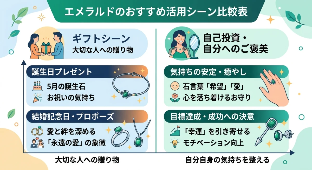 エメラルドが選ばれるシーン