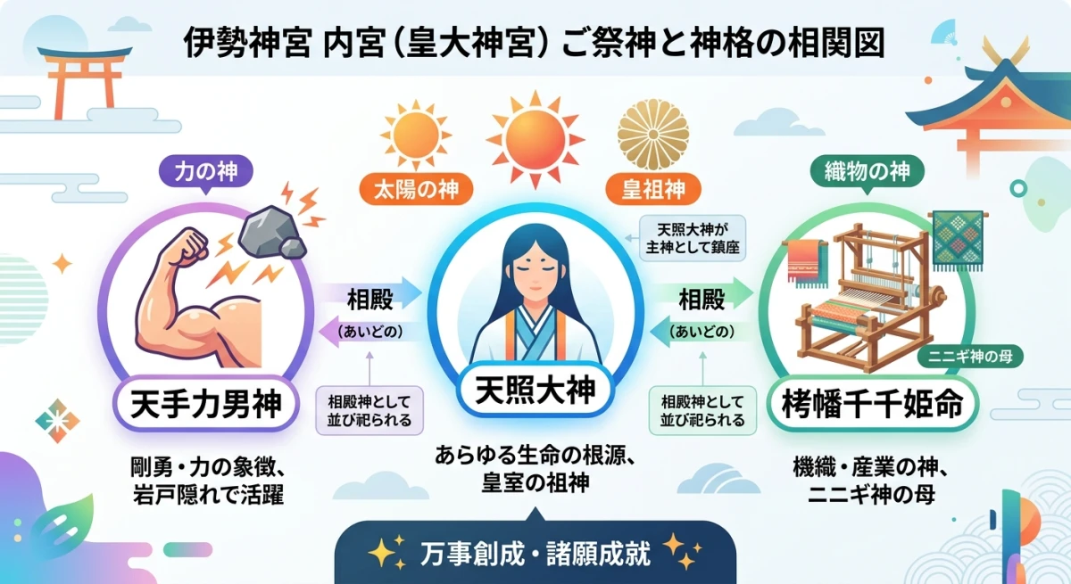 伊勢神宮内宮のご祭神3柱