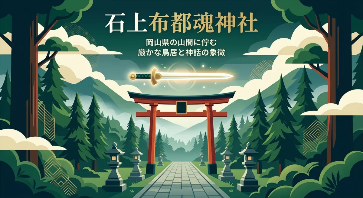 石上布都魂神社の神秘的な鳥居と神話の剣
