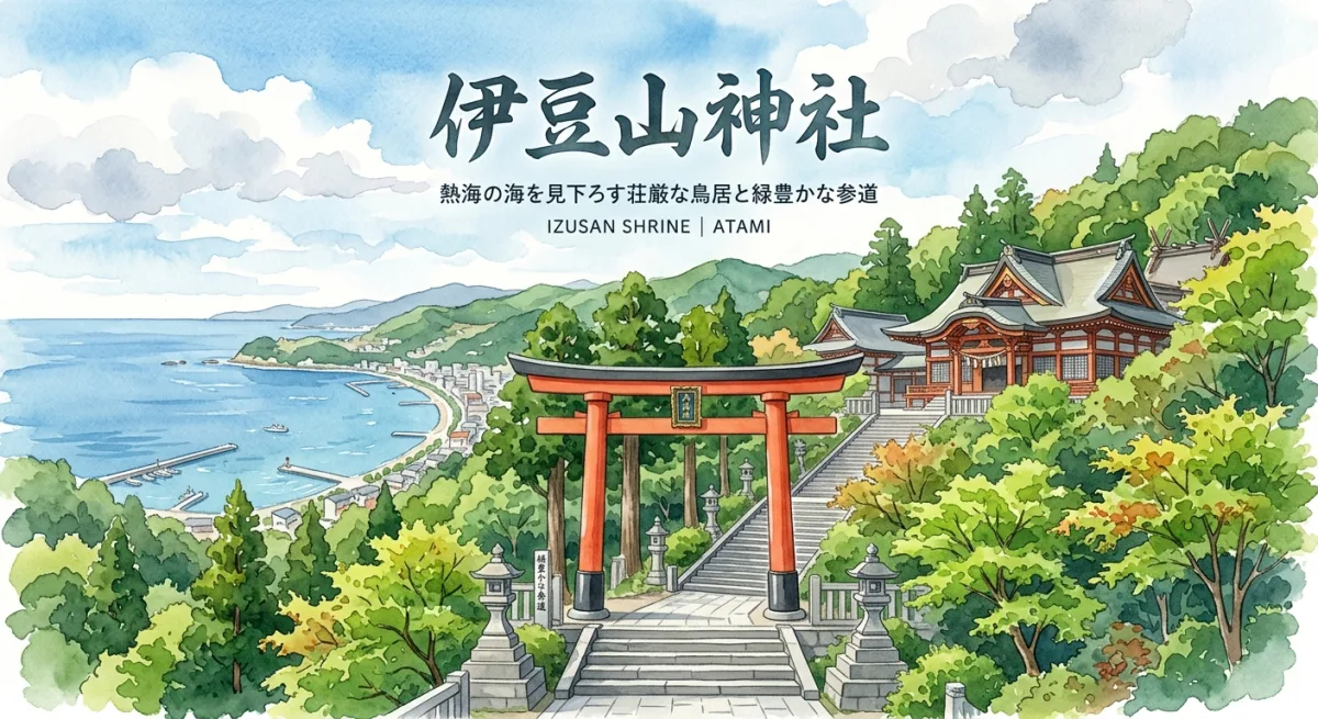 伊豆山神社の鳥居と参道