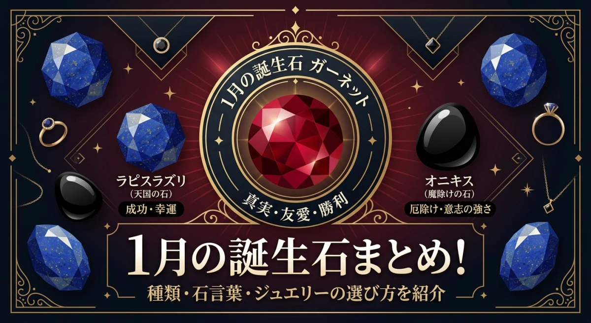 1月の誕生石であるガーネット
