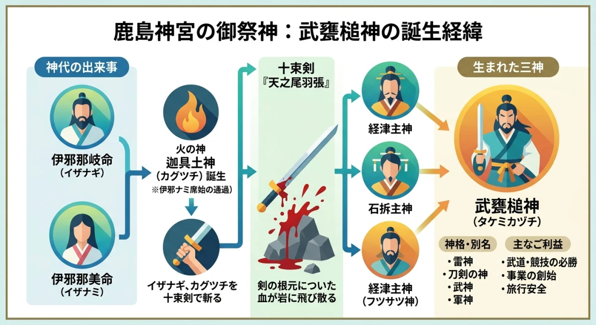 武甕槌神の誕生経緯を示す神話の系譜図
