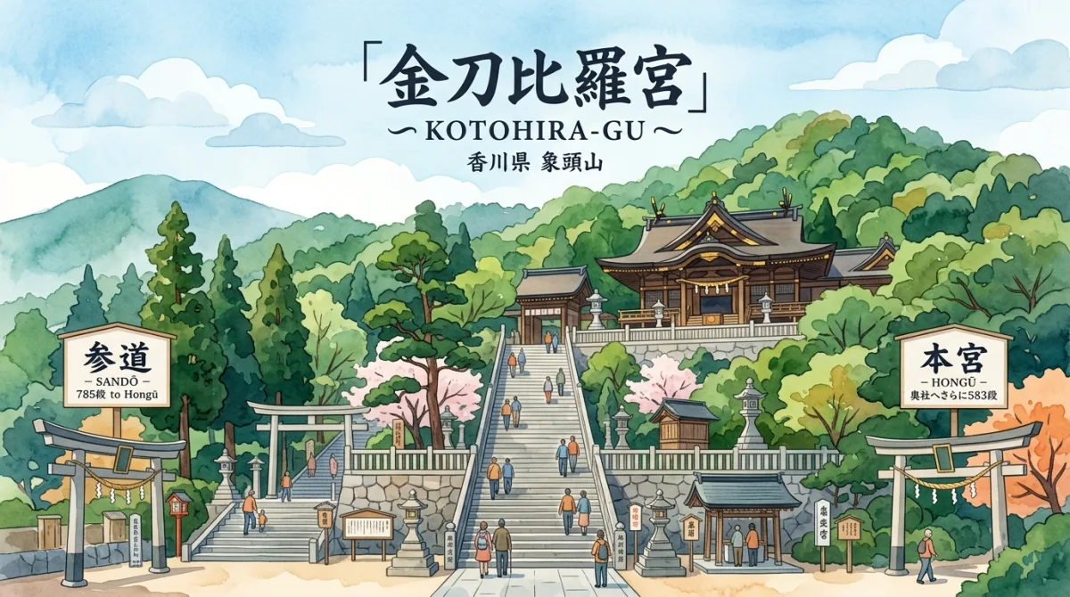 金刀比羅宮と参道の風景