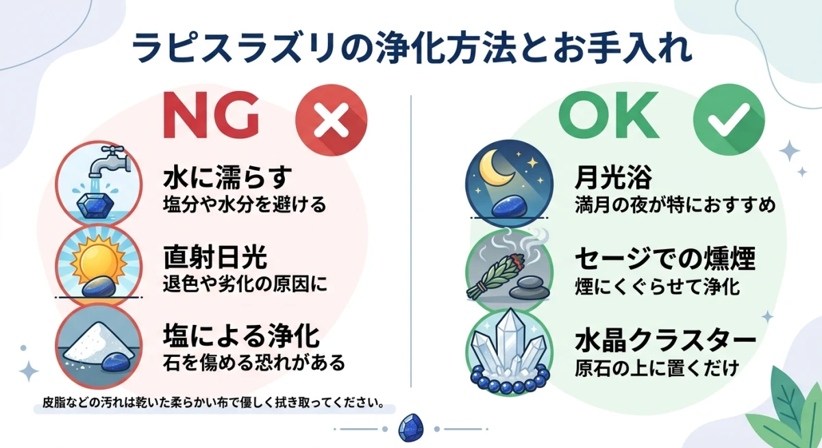ラピスラズリに適した浄化方法