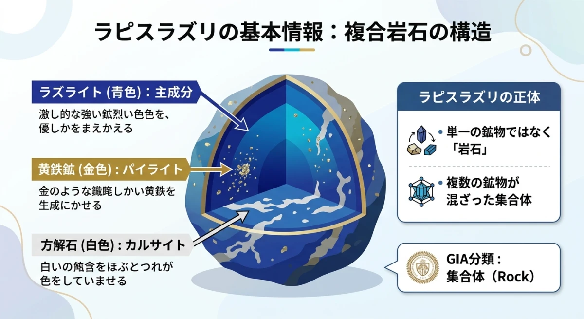 ラピスラズリを構成する3つの鉱物