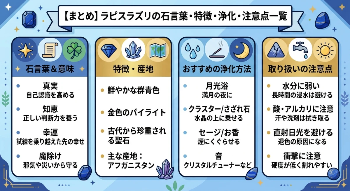 ラピスラズリの石言葉や浄化方法をまとめ
