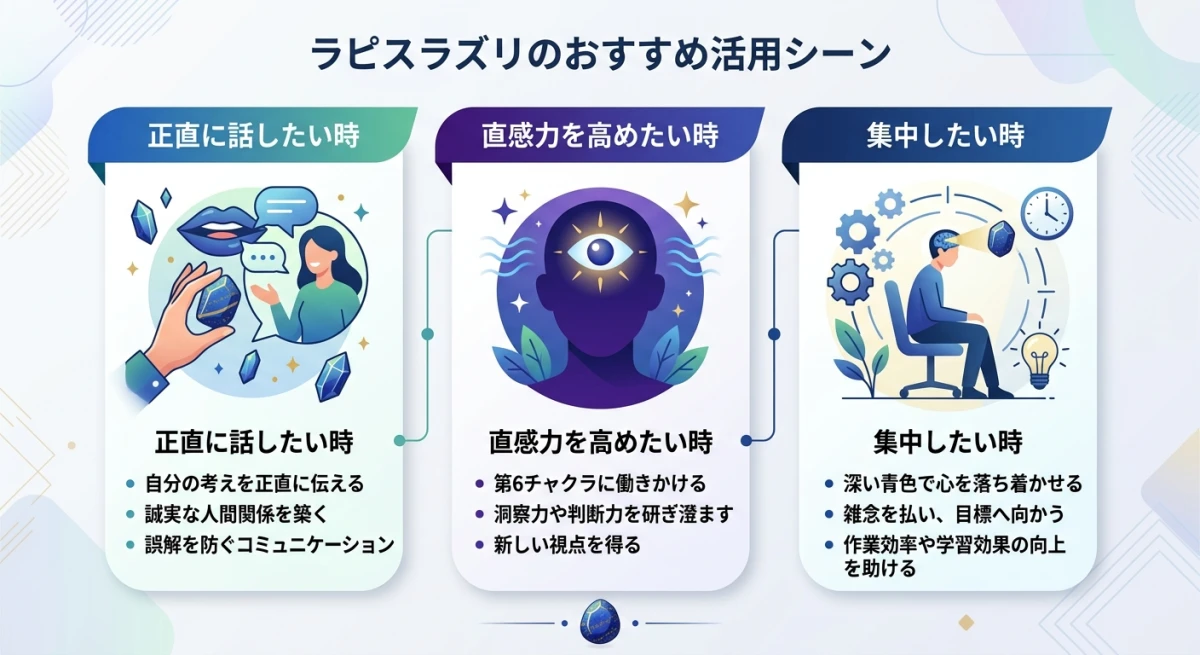 ラピスラズリを身につけるのに適した3つのシチュエーション