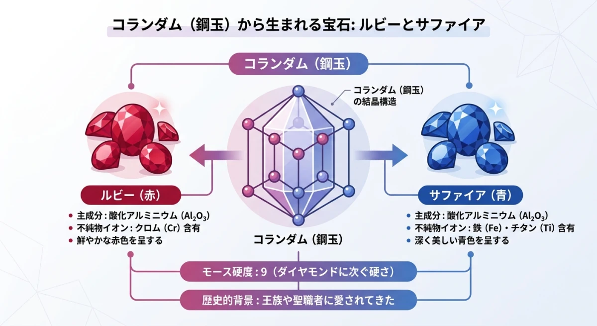 ルビーとサファイアが分かれる関係図