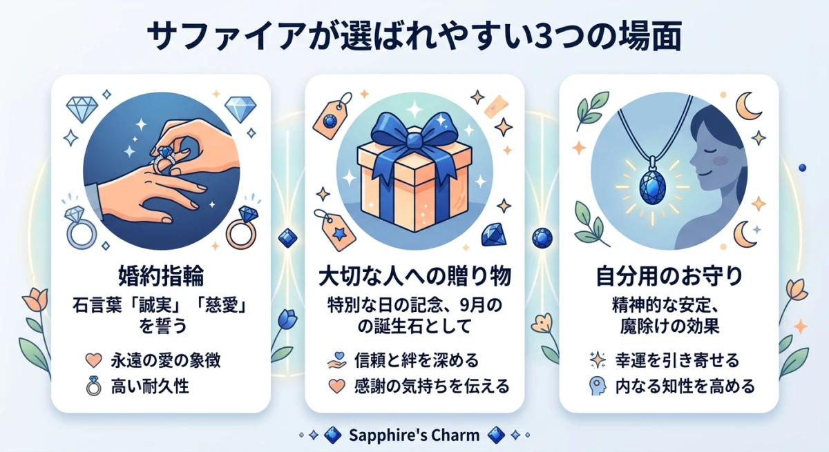 サファイアが選ばれる3つの利用シーン