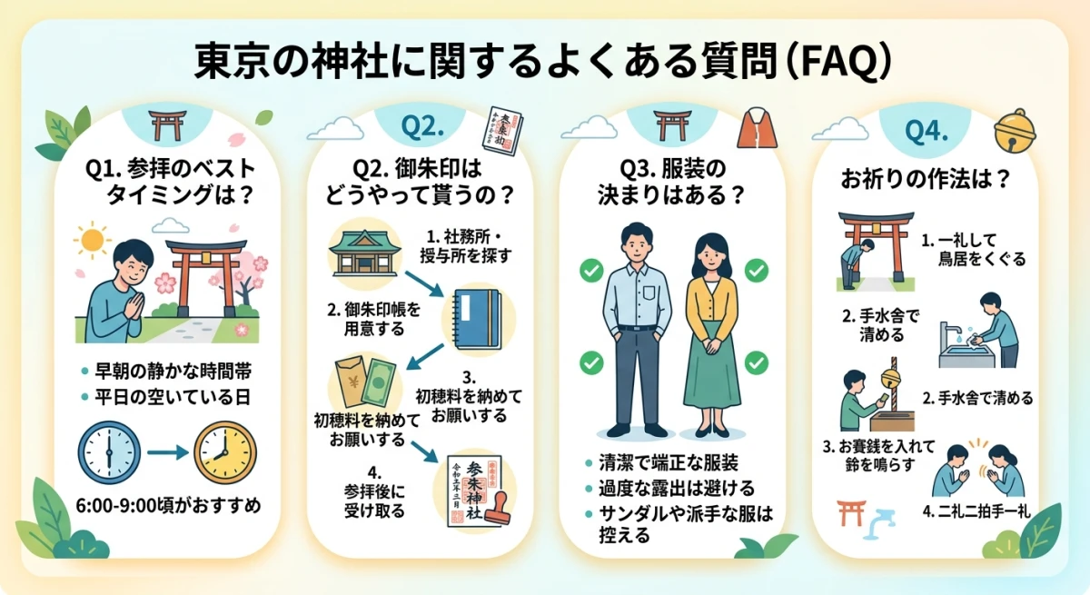 東京神社巡りに関するよくある質問
