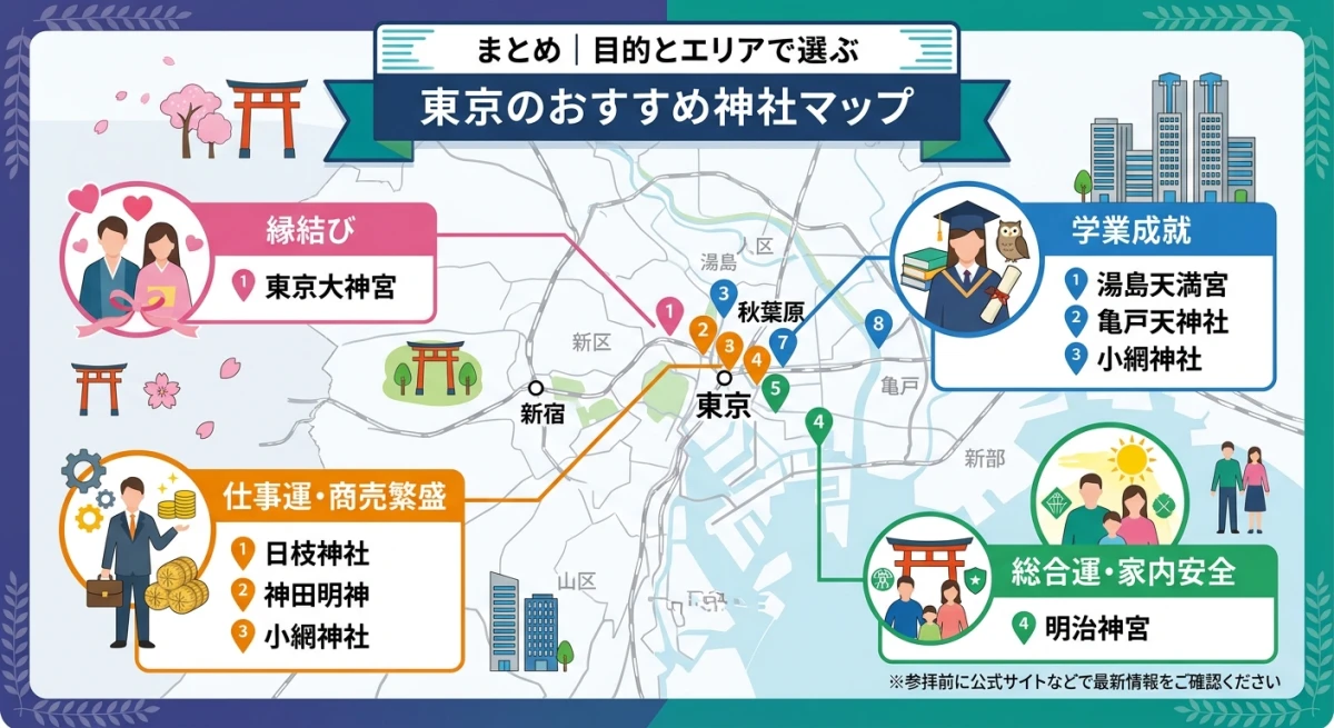 目的別・エリア別に東京の神社