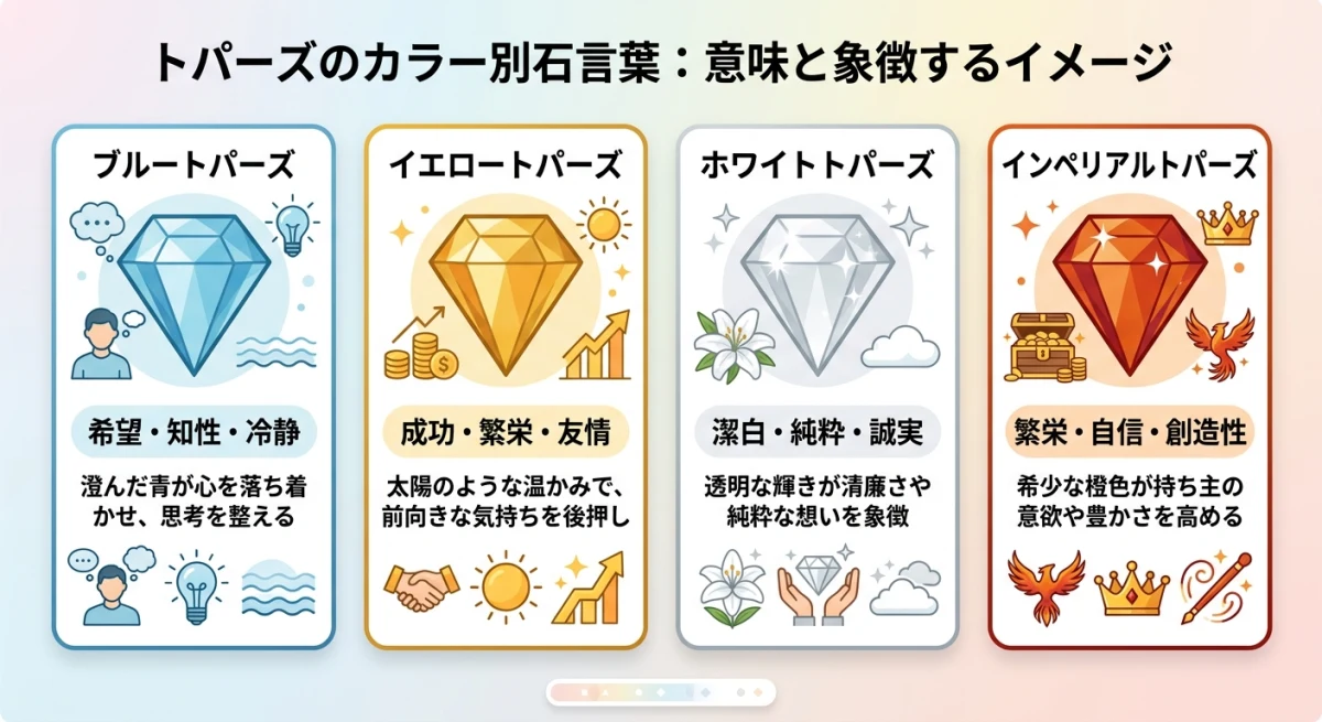 トパーズのカラー別の石言葉