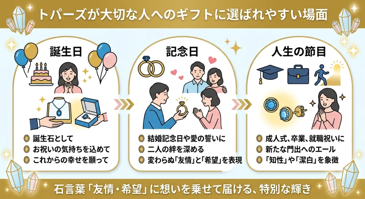 トパーズがギフトとして選ばれる代表的なシーン