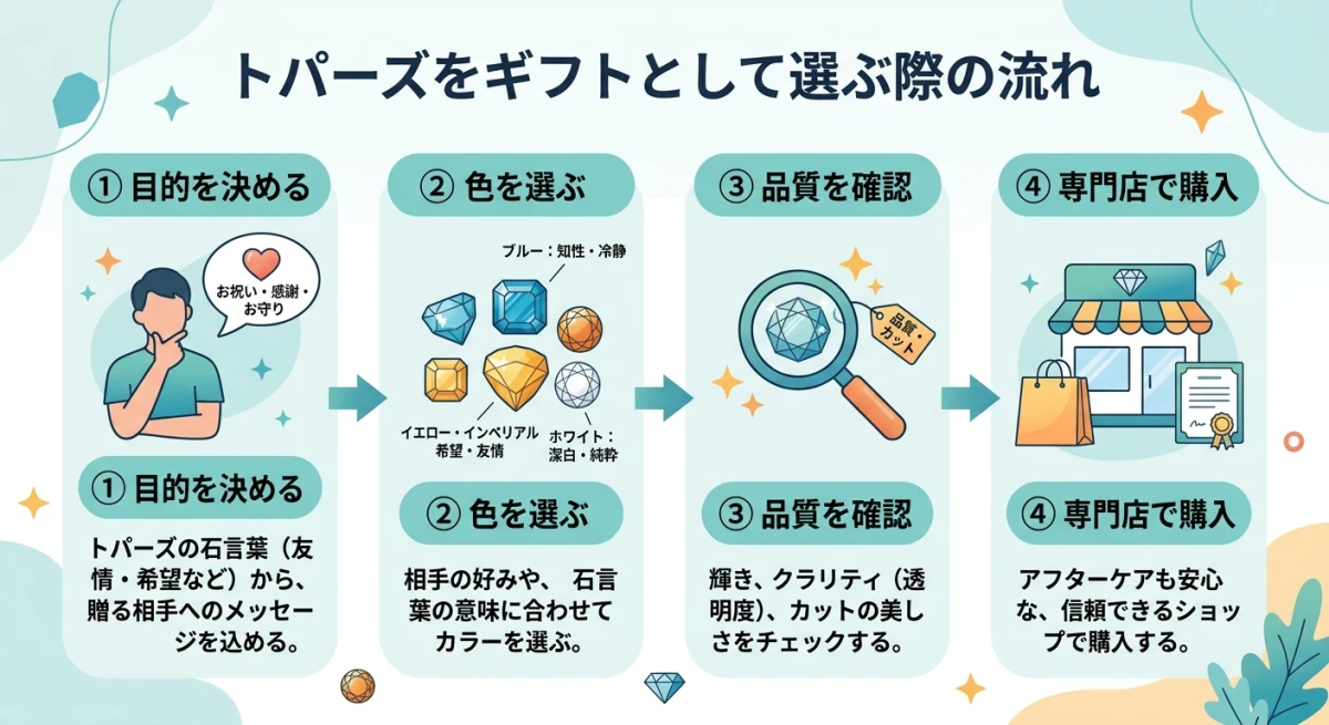 トパーズをギフトとして購入する際の手順