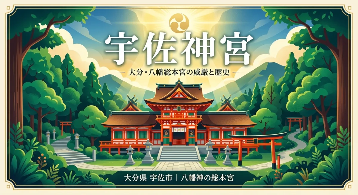 大分県宇佐市の宇佐神宮の荘厳な本殿