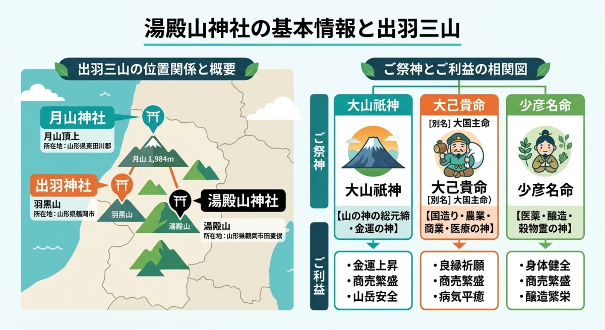 出羽三山と湯殿山神社のご祭神およびご利益