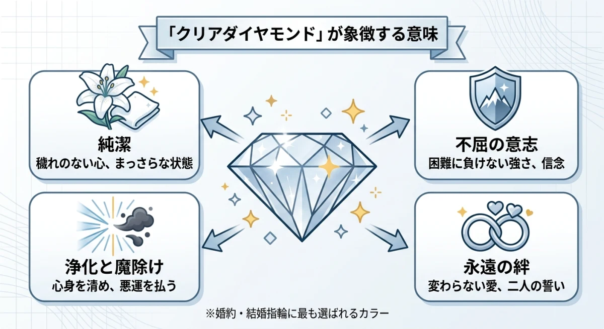 クリアダイヤモンドが持つ純潔と永遠の絆という石言葉