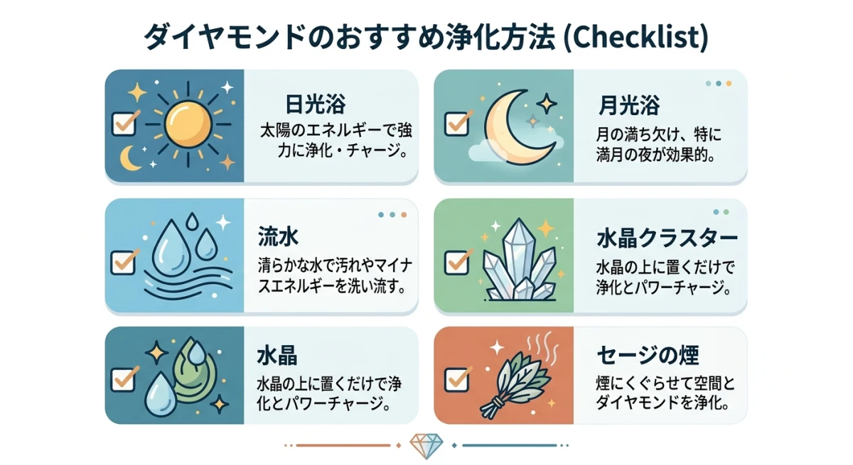 ダイヤモンドに適した5つの浄化方法