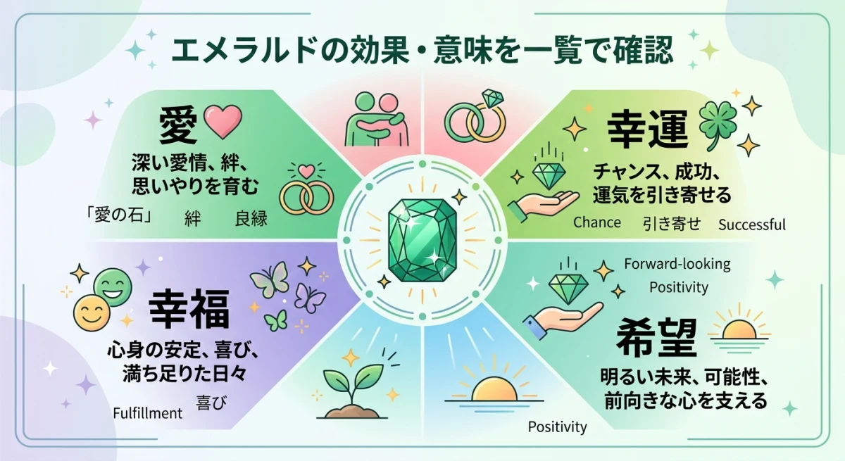 エメラルドが象徴する4つのキーワード