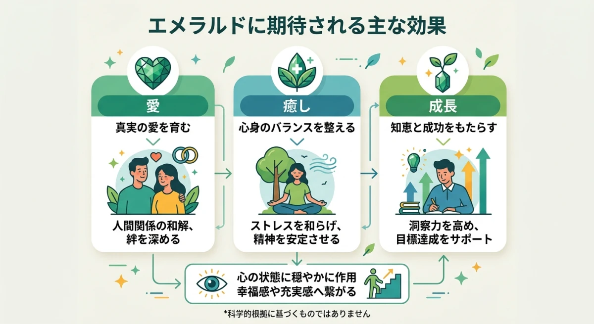 エメラルドに期待される3つの主要効果