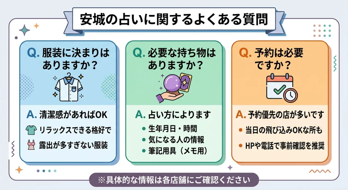 安城市の占いに関するよくある質問の回答まとめ