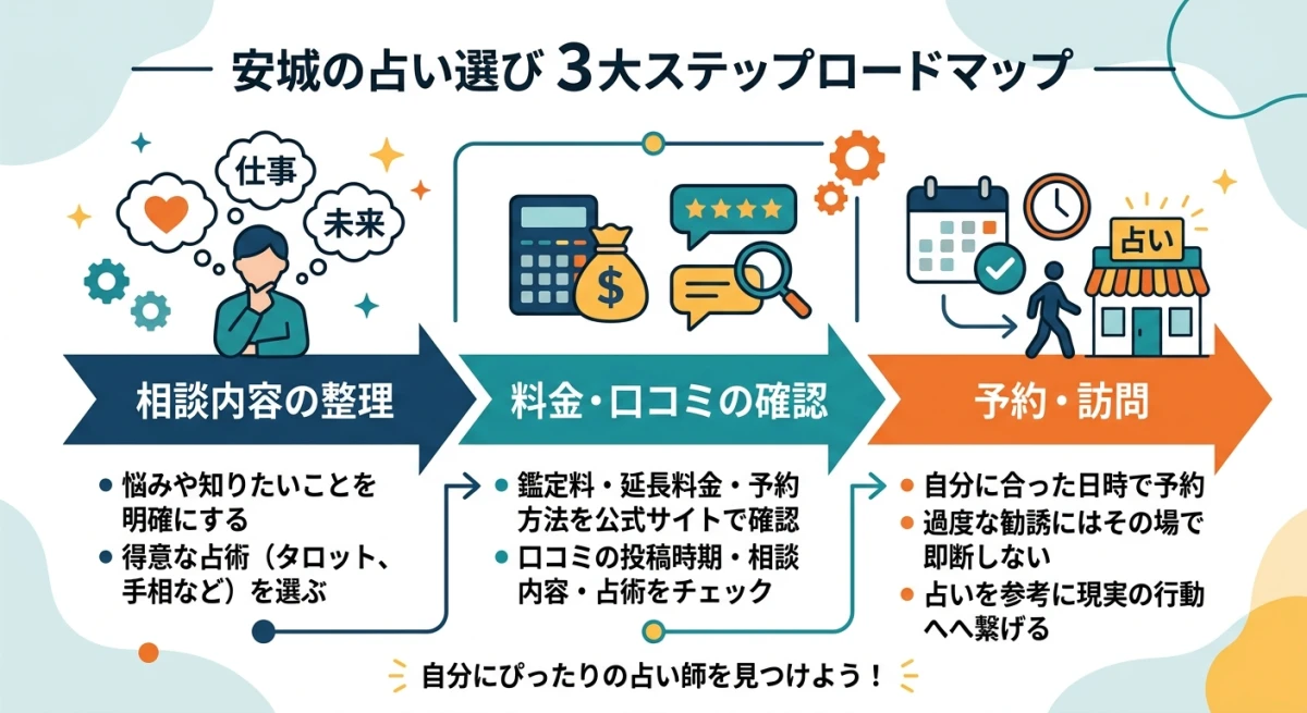 安城で占い館を選ぶための3ステップロードマップ