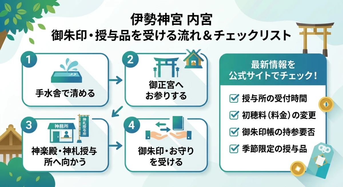伊勢神宮の御朱印やお守りの授与に関する手順