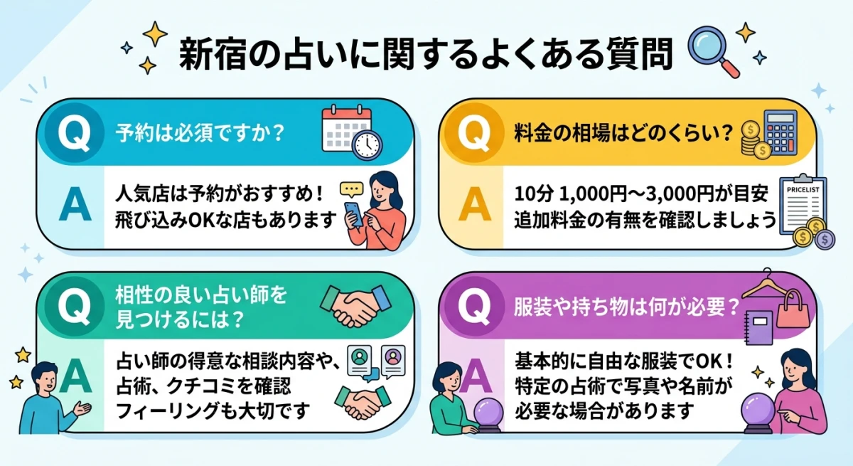 新宿の占いに関するよくある質問と回答のまとめ