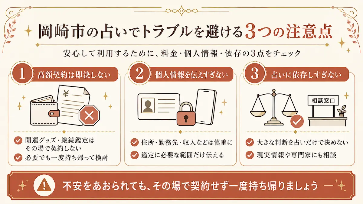 占いトラブルを回避するための3つの注意点