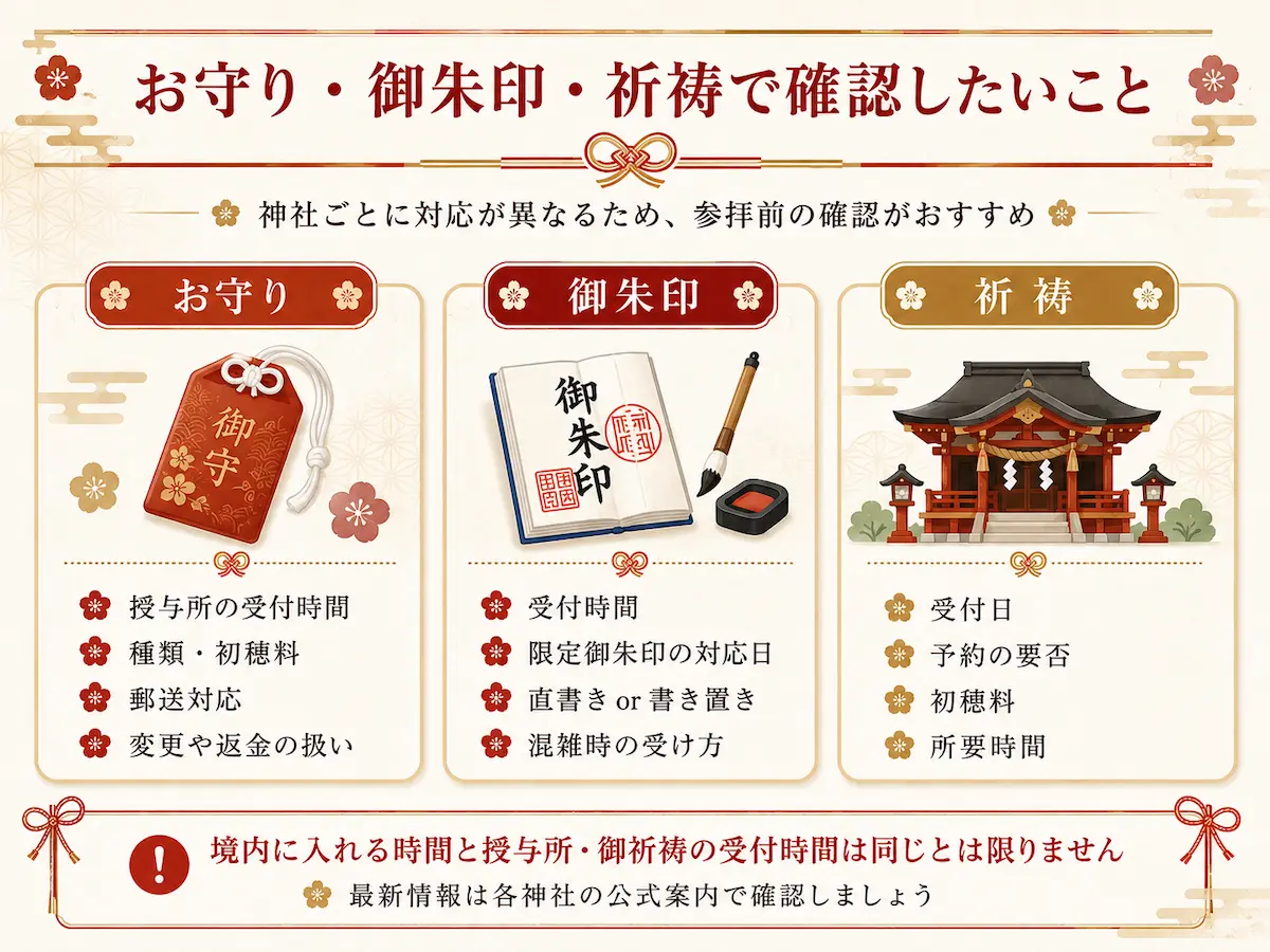 お守り・御朱印・祈祷で確認したいこと