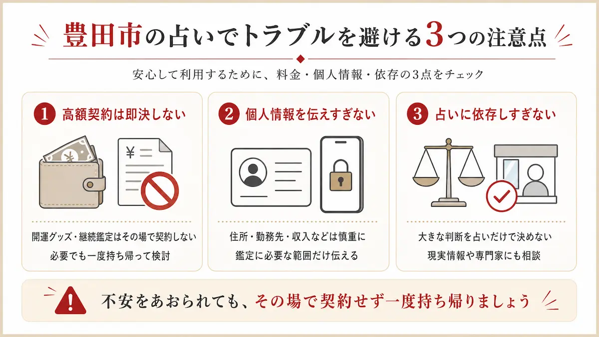 豊田市の占いでトラブル・注意点