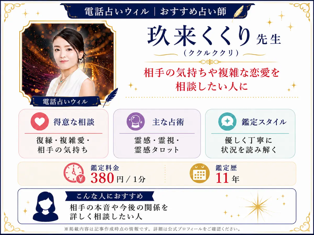 玖来くくり先生 プロフィールカード
