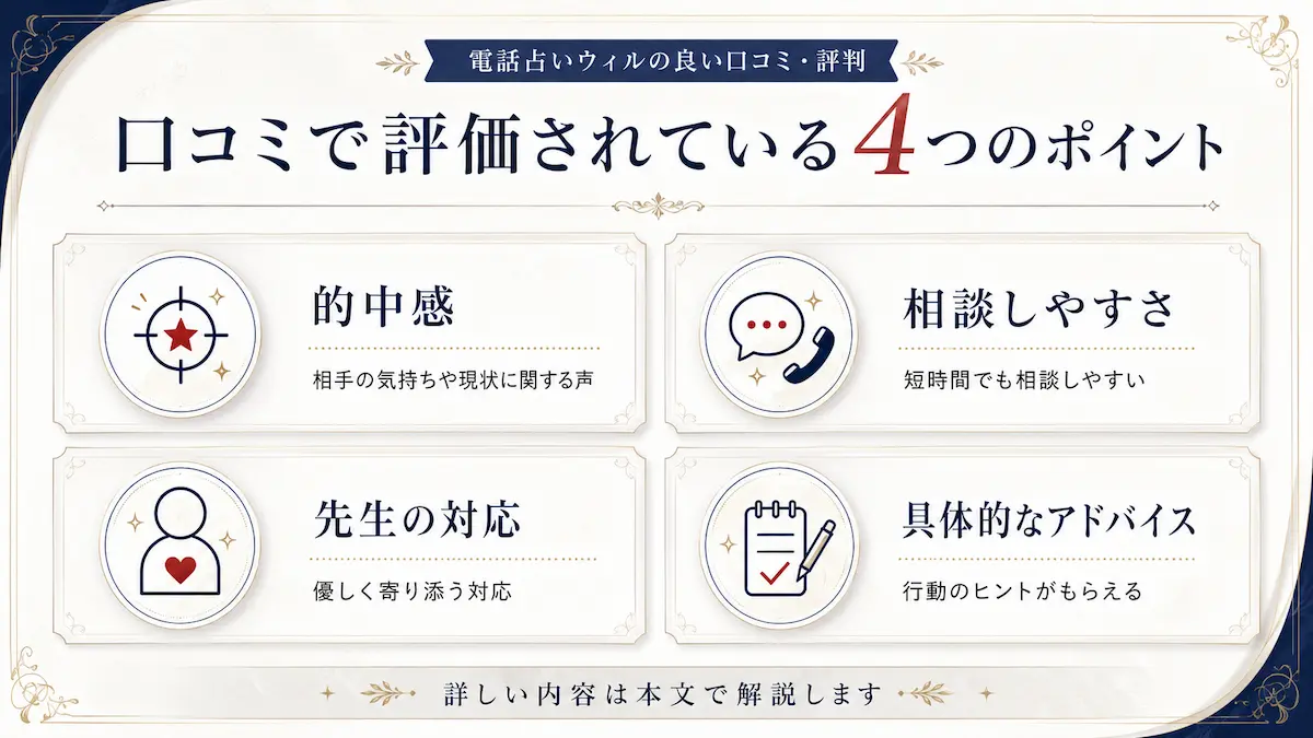 電話占いウィルの良い口コミ・評判