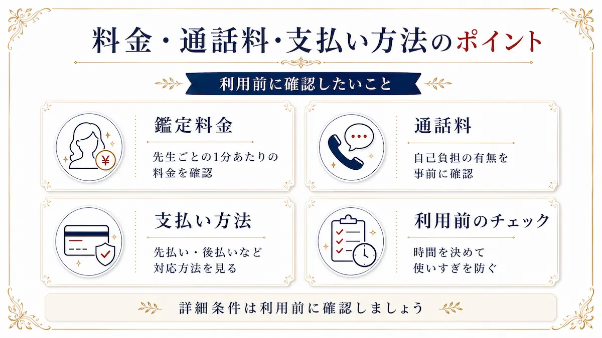 電話占いウィルの料金・通話料・支払い方法