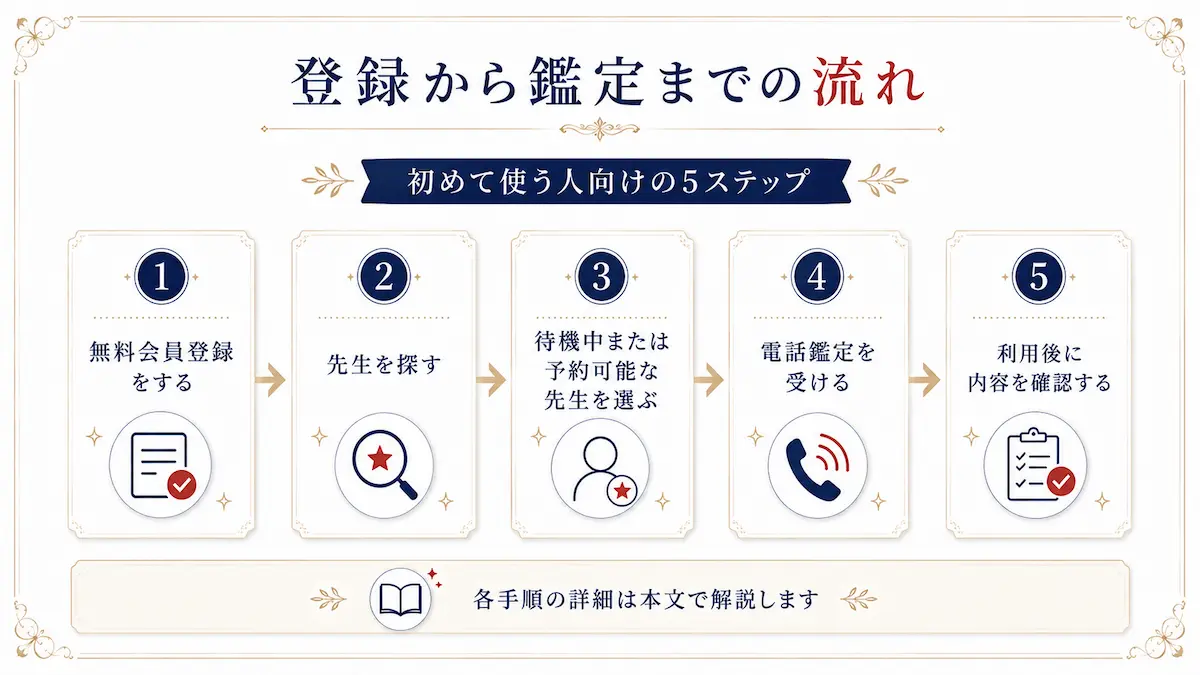 電話占いウィル 登録から鑑定までの流れ