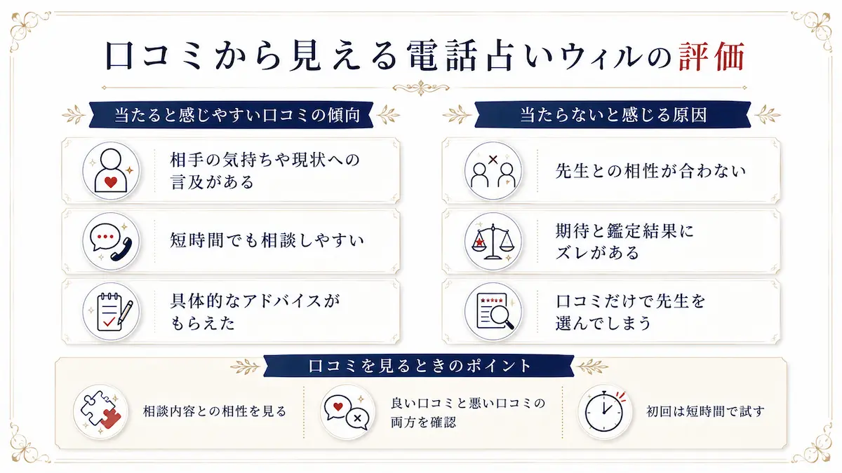 電話占いウィルの評価